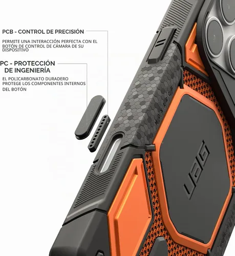 Vista 4 de UAG Monarch Pro - Funda para iPhone 18 Pro Max / 17 Pro Max, color naranja Monarch Pro - Kevlar Naranja Quemado