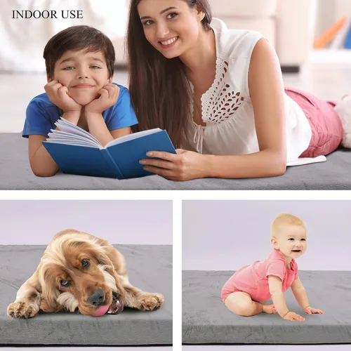 Vista 6 de Betterhood Colchón de espuma viscoelástica para campamento, colchoneta para dormir con funda impermeable y bolsa de transporte, colchón de cuna
