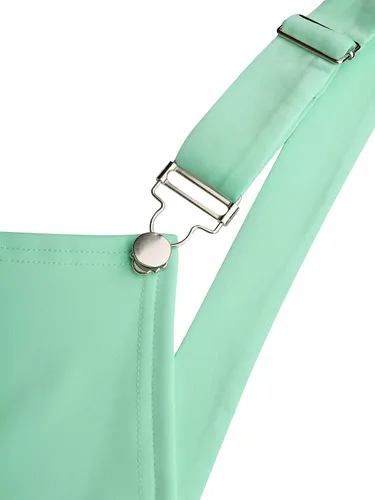 Vista 5 de YOINS - Minifaldas overol femeninas con tirantes ajustables, plisadas