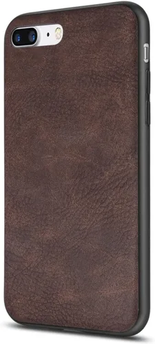 Vista 7 de Funda para iPhone 7 Plus para iPhone 8 Plus, a prueba de golpes, con suave piel sintética, protección híbrida de policarbonato duro, para Apple Negro