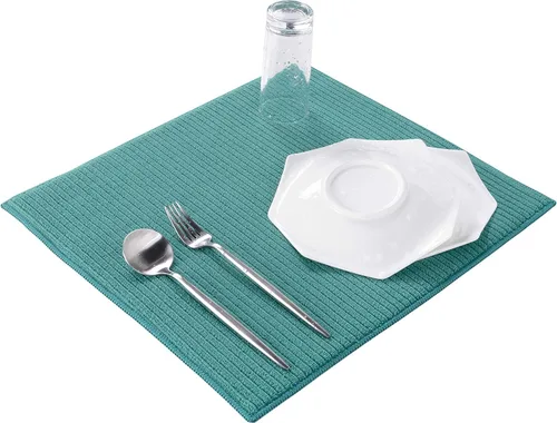 Vista 6 de Tapete de microfibra absorbente y reversible para secado de platos, para cocina, 18 x 24 pulgadas