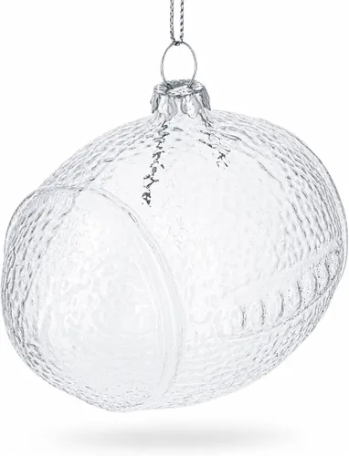 Vista 4 de Adorno de Navidad de vidrio transparente de fútbol