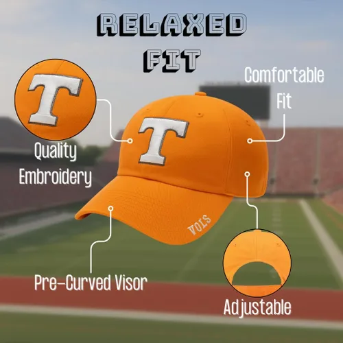 Vista 4 de Gorra ajustable con logotipo del equipo de Tennessee University Classic Edition, Naranja