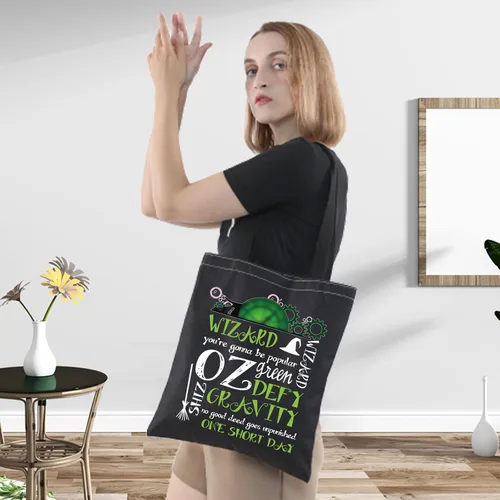 Vista 3 de LEVLO Witch Musical Tote Bag Witch Fans Defy Gravity Musical Witch Shoulder Bag