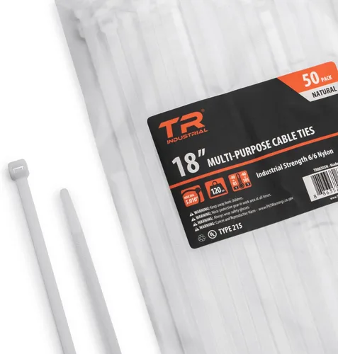 Vista 20 de Cable lazos multiuso TR Industrial TR88301 (100 piezas), 4 pulgadas, negro