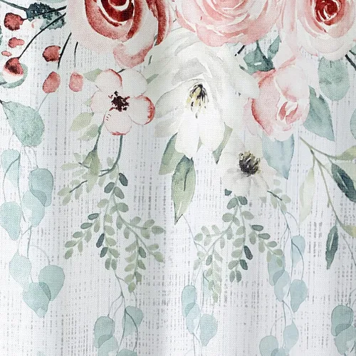 Vista 2 de Avanti Linens - Cortina de ducha, 100% cortina de ducha de poliéster, ligera y lavable a máquina, decoración floral para el hogar, 72 x 72 pulgadas