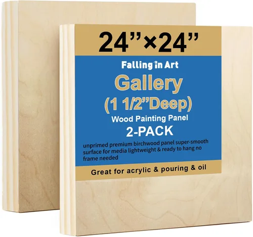 Vista 14 de Falling in Art Paquete de 2 paneles de lienzo de madera de abedul sin