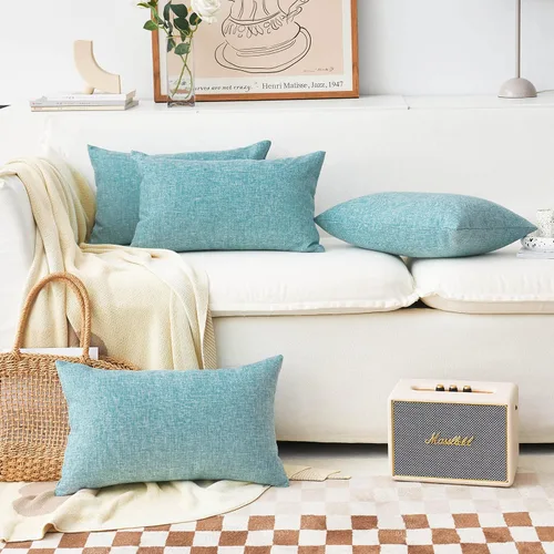 Vista 19 de Home Brilliant Funda de almohada de lino de 18 x 18 pulgadas, almohada decorativa para cama, sofá, sala de estar, 1 unidad, color gris ceniza