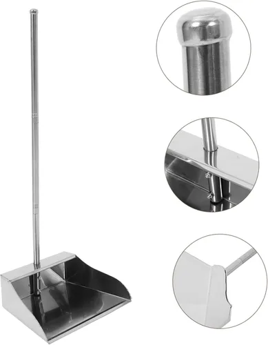 Vista 6 de DOITOOL Sartenes con mango largo, recogedor vertical de acero inoxidable resistente para vestíbulo, garaje, hogar y, 30.34 pulgadas de longitud