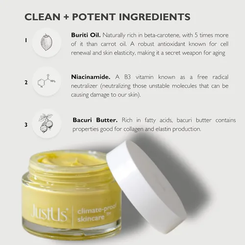 Vista 5 de Just Us Skincare, crema facial avanzada de día y noche para pieles maduras, hidrata profundamente, reafirma y suaviza los signos visibles