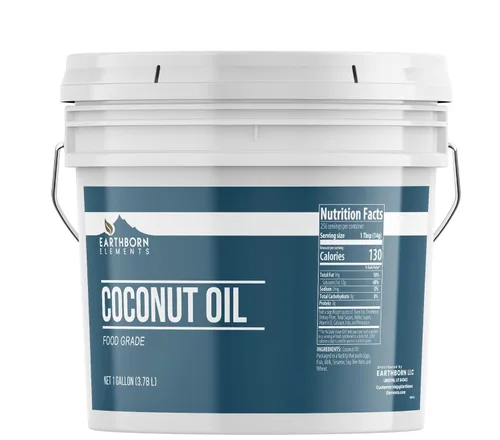 Vista 4 de Earthborn Elements Aceite de coco (55 fl oz), no hidrogenado, de grado alimenticio, siempre puro