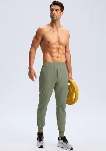 Vista 6 de Soothfeel Pantalones deportivos para hombre con bolsillos con cremallera, pantalones de entrenamiento atléticos ligeros para gimnasio, golf, correr