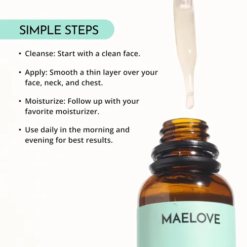 Vista 6 de MAELOVE NIA 10 - Suero de niacinamida, suero facial calmante para fortalecer la barrera de la piel, hidratación y refinamiento de poros, adecuado