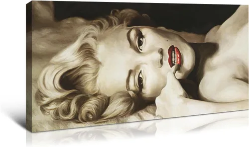 Vista 9 de Denozer Arte de pared en lienzo de 3 paneles con retrato de belleza de Marilyn Monroe, Audrey Hepburn y Brigitte Bardot, impresiones de cuadros Arte