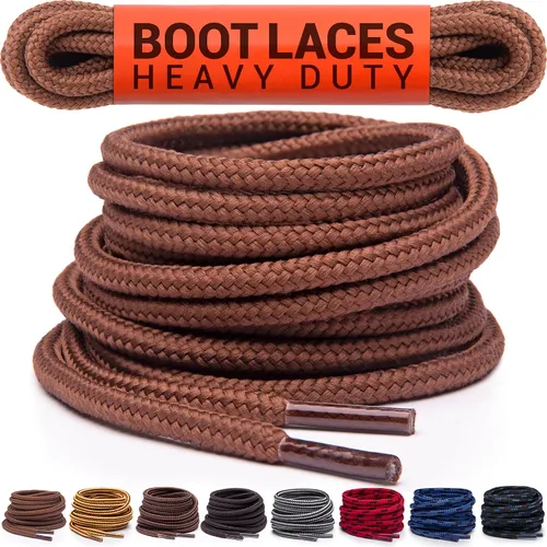Vista 18 de Agujetas redondas para botas Miscly [1 par], cordones resistentes y duraderos para botas, botas de trabajo y botas de senderismo Negro