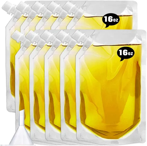 Vista 11 de Frascos de Plástico-Corredores de Ron Bolsas de Licor de Plástico para Colar Alcohol, A Prueba de Fugas, Sin BPA, Kit de Frasco de Viaje de Jugo