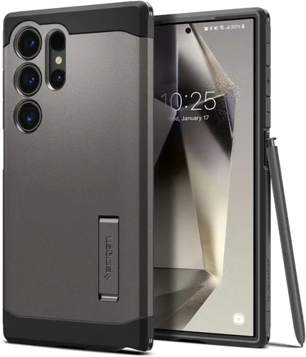 Vista 10 de Spigen Funda Tough Armor diseñada para Galaxy S24 Ultra (2024) [Soporte de apoyo] [Protección de grado militar] - Abyss Green