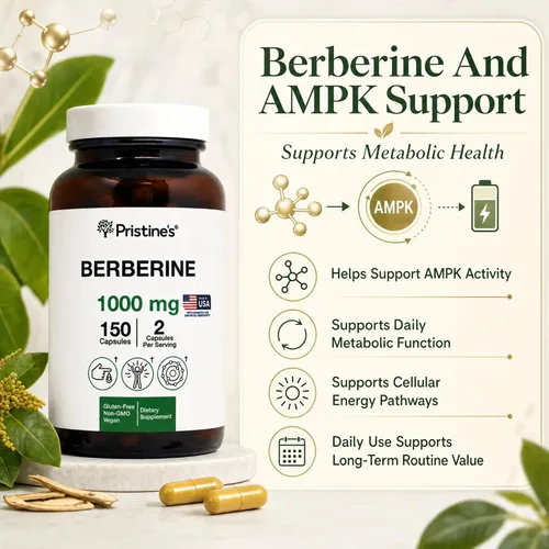 Vista 4 de PRISTINE'S Berberine - Cápsulas de suplemento de 1000 mg, 150