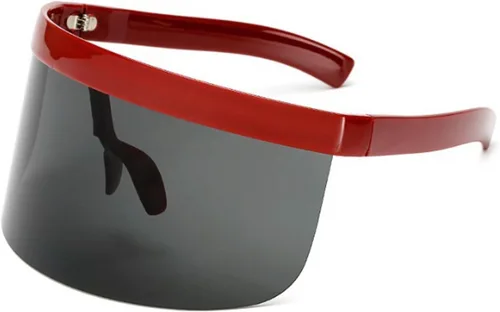 Vista 4 de OWL Cubierta De Máscara De Gran Tamaño Escudo Visera Estilo Marco Grande Sin Rimless Gafas De Sol Lente Mono UV400 Negro Azul