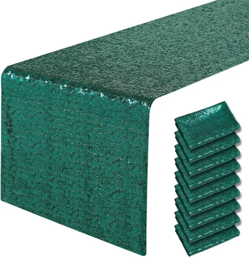 Vista 37 de Pufogu - Camino de mesa de lentejuelas brillantes de 12 x 72 pulgadas para fiestas de cumpleaños, decoración de bodas, despedidas de soltera