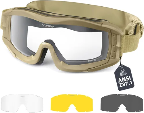 Vista 11 de Airsoft Goggles Anti Fog, Tactical Safety Goggles Z87.1 + Rating Negro
