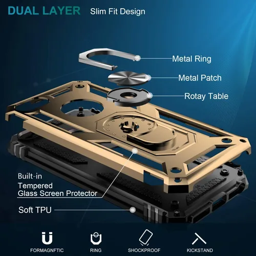 Vista 146 de Jeylly Funda para iPhone SE/Funda para iPhone 5S, Exterior de Plástico Duro que Absorbe Golpes + Interior de Silicona de Goma Defensor contra