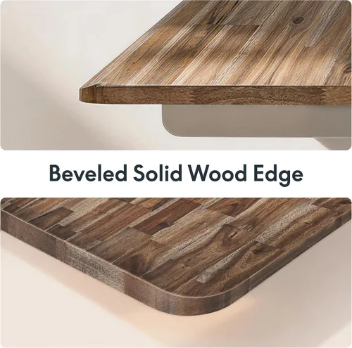 Vista 4 de FLEXISPOT E6 MAX Woodix - Escritorio de pie de madera maciza de acacia de 48 x 24 pulgadas, doble motor, resistente, capacidad de 330 libras