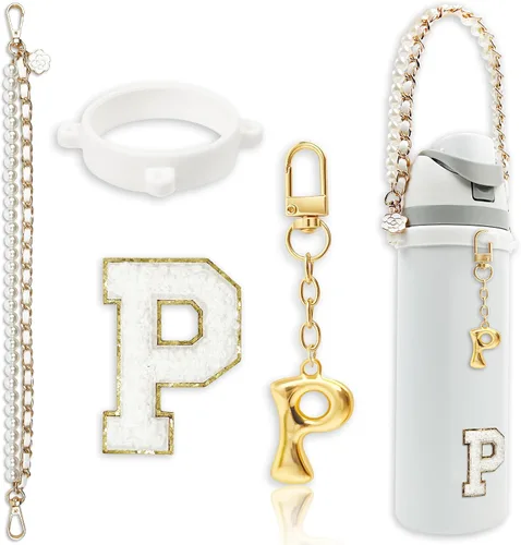 Vista 91 de Letter Handle Strap Accessories with Cute Initial Charm Compatible with Owala Water Bottle 24oz 32oz 40oz Owala Kids
