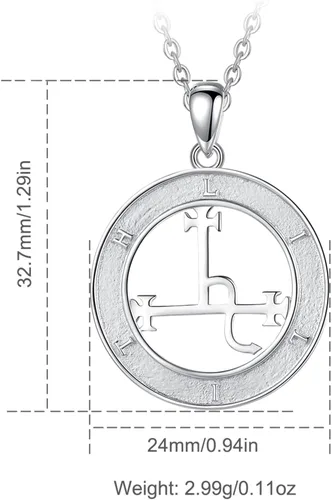 Vista 8 de CELESTIA Collar Lilith de plata de ley 925 para mujer, regalo de joyería de la diosa Sigil de Lilith