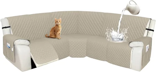 Vista 61 de Arfntevss Fundas de sofá modular reclinable, 100% impermeable, en forma de L, para sillón reclinable en forma de L, funda seccional lavable