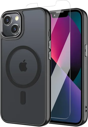 Vista 95 de Funda para iPhone 11 con protector de pantalla, compatible con MagSafe, ultra delgada, translúcida, mate, a prueba de golpes, color negro