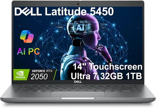 Vista 10 de Laptop Dell Latitude 5450, pantalla táctil de 14", Intel Ultra 7 165H, 16