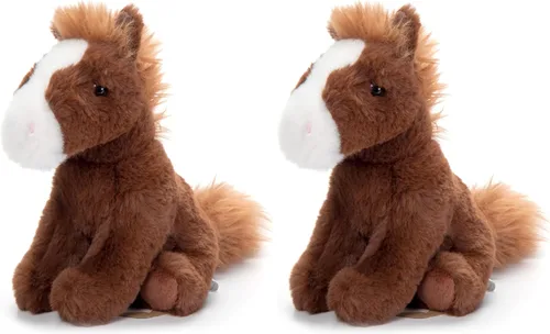 Vista 8 de The Petting Zoo Caballo de Peluche, Regalos para Niños, Animales Salvajes Wild Onez Babiez, Juguete de Peluche de Caballo Marrón 6 pulgadas