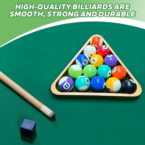 Vista 5 de HMQQ - Juego de bolas de billar vibrantes estilo TV, 2-1/4 pulgadas, 16 piezas Bright TV-style colors, clear numbers and a red-dot cue ball for
