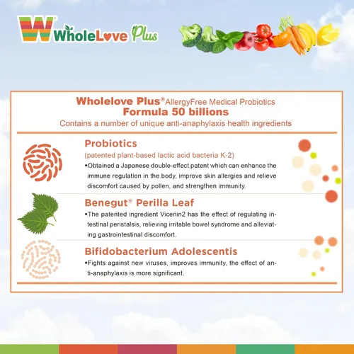 Vista 6 de NOTO Wholelove Plus AllergyFree - Probióticos médicos de fórmula 50 mil millones para mujeres y hombres, suplemento probiótico diario, apoyo para tu