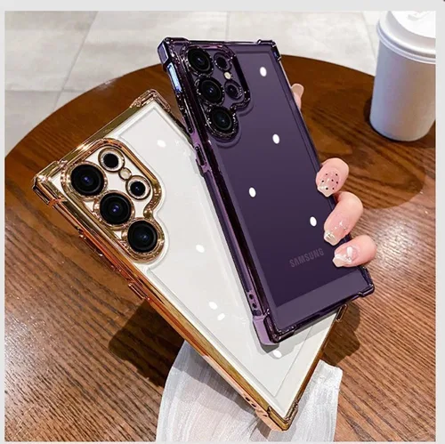Vista 6 de Funda para Samsung S25 Ultra transparente, no amarillea, protección contra caídas de grado militar, protección a prueba de golpes, fundas anticaídas