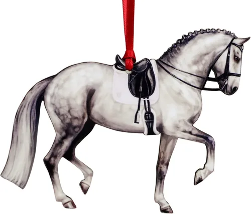Vista 7 de Adornos navideños de caballo de doma, regalos de caballo para mujeres, decoración de adornos de caballo (bayo)