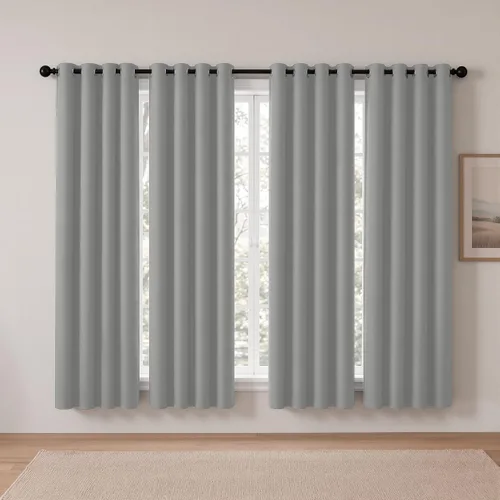Vista 127 de Cortinas de oscurecimiento de habitación de 45 pulgadas de largo para dormitorio y sala de estar, cortinas térmicas aislantes con ojales