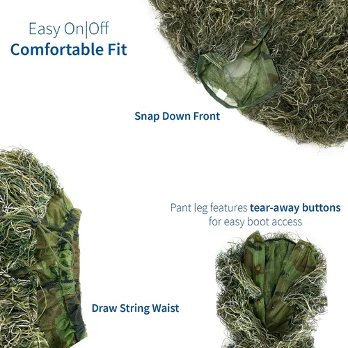 Vista 4 de VIVO Ghillie ropa de caza de camuflaje para el bosque- Traje (4 piezas)