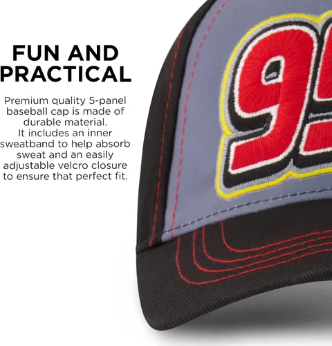 Vista 4 de Disney Cars - Gorra de béisbol Lightning McQueen para niños talla 2-4 o 4-7