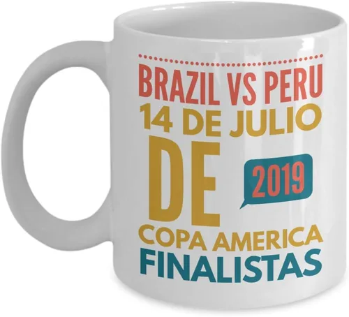 Vista 4 de Brasil vs Perú Futbol Taza de Cafe Vaso, taza café divertidas, tazas personalizadas, taza de café inspiradoras, taza con mensajes positivos.