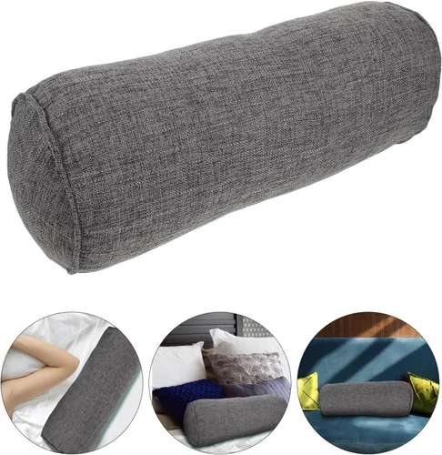 Vista 2 de Lurrose Almohada lumbar cervical para dormir, almohada cervical para el cuello, rollo de apoyo para el hogar, oficina, viajes