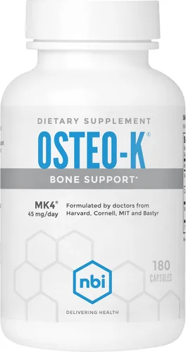 Vista 6 de NBI Osteo-K Bone Support - Mini Complejo de vitamina D y K con suplemento de citrato de calcio 45 mg de vitamina K2 (MK4) para una salud