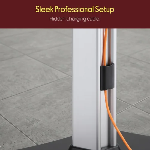 Vista 6 de Pyle Soporte de seguridad antirrobo para tableta, soporte de aluminio resistente de metal para tableta, soporte de pie con poste ajustable