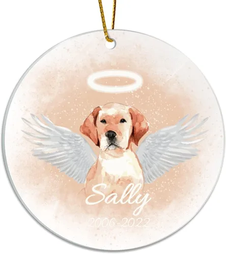 Vista 10 de Personalized Acrylic Pet Memorial Ornament, Acrylic, English Setter Hanging Keepsake, Dog Remembrance Ornament, Dog Gifts, Dog Angel Wings Ornament