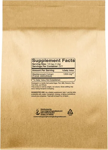 Vista 2 de Pure Original Ingredients Polvo de vejiga (1 lb) Fucus Vesiculosus, suplemento herbario