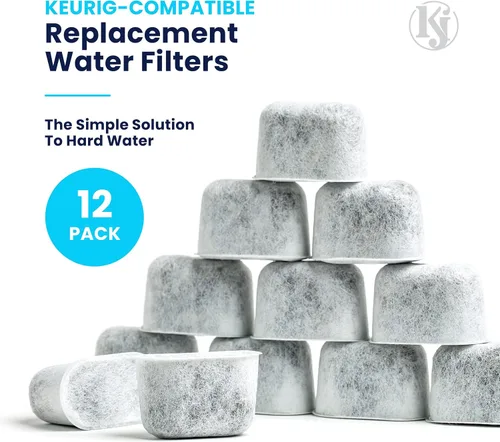 Vista 2 de Filtros de agua de K&J compatibles con Keurig, paquete de 12, ajuste universal (no Cuisinart), filtros compatibles con Keurig, filtros de agua