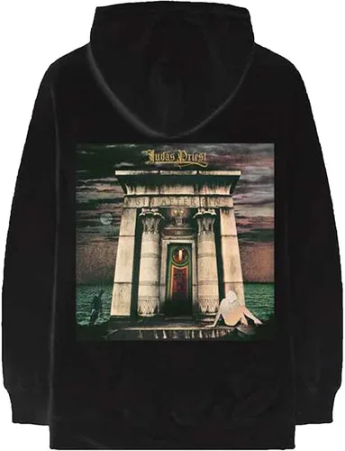 Vista 2 de Judas Priest Men's Sin After Sin Logo & Album Cover Hooded Sweatshirt Black