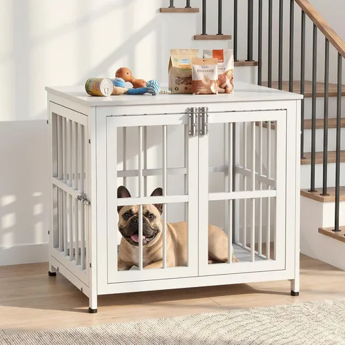 Vista 8 de Muebles de jaula para perros resistentes, jaula decorativa para perros negro (Aged Black)