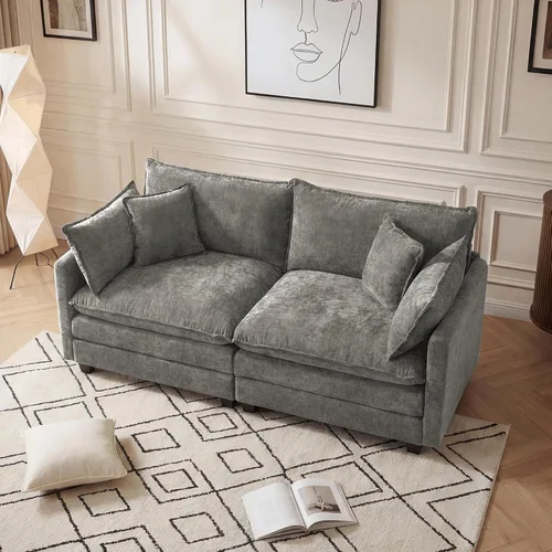 Vista 19 de Sofá modular modular de 102 pulgadas, sofá de nube de gran tamaño Gris